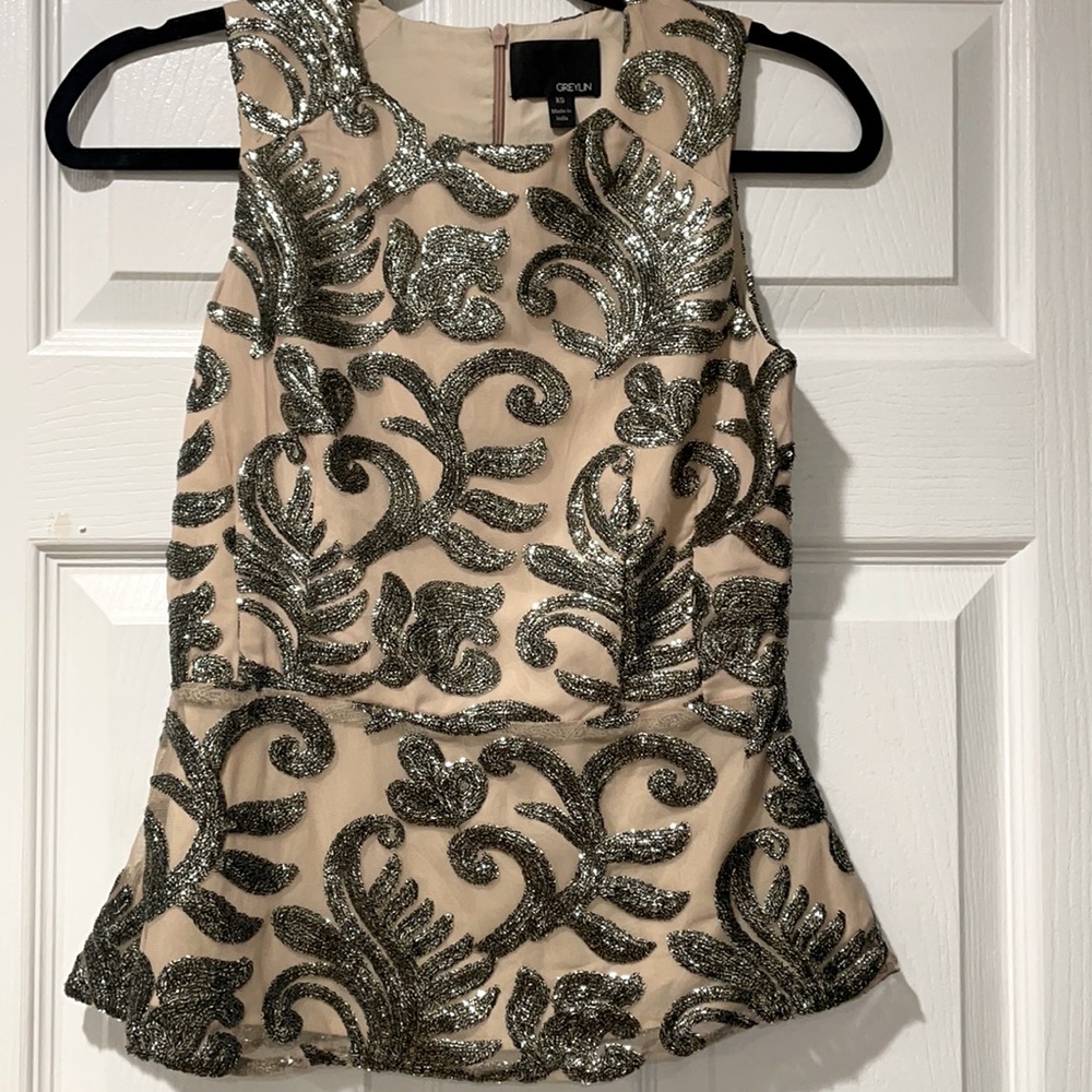 Greylin Anthropologie Sequin Top